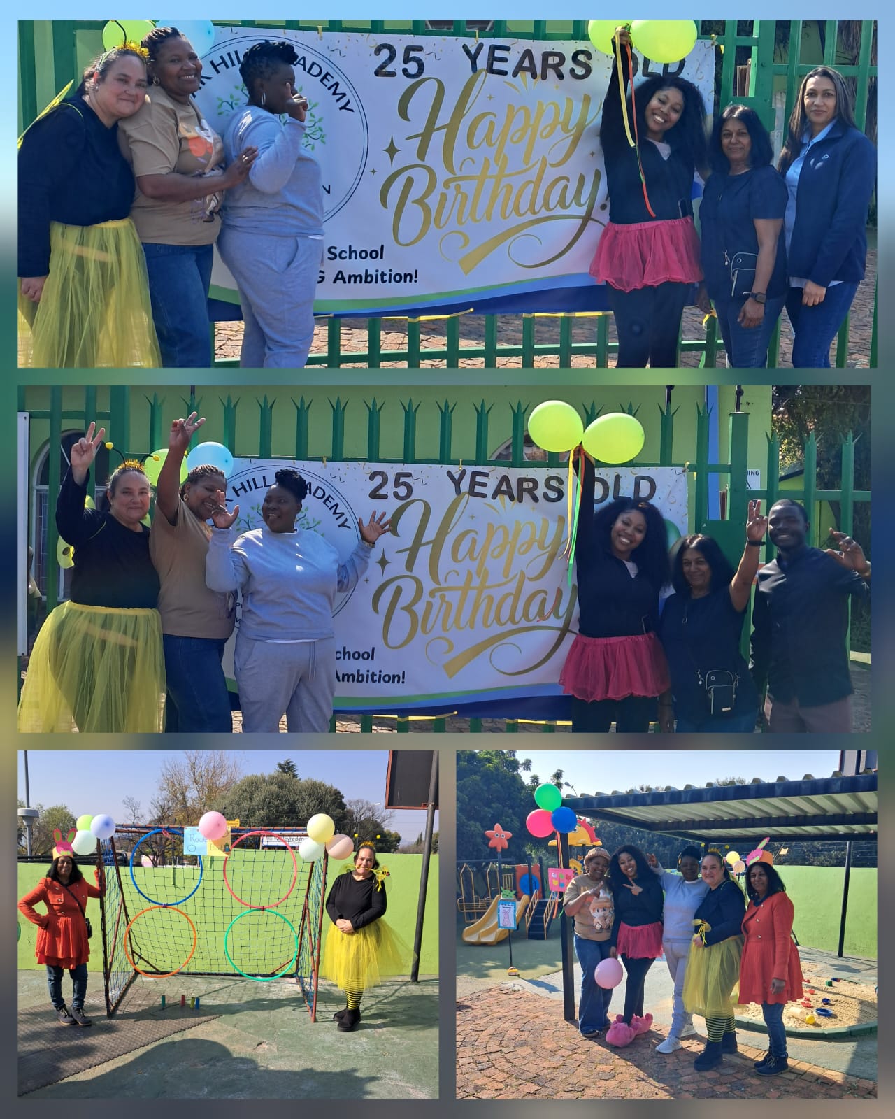 Staff celebrating the schools' 25th birthday